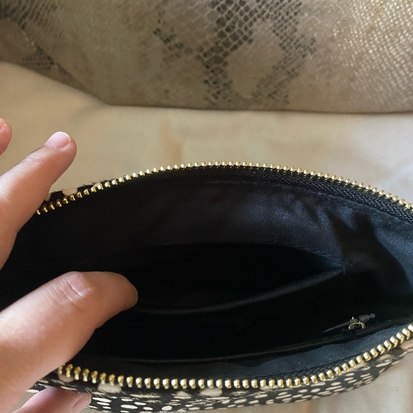 Sole Society dolce black and white animal print clutch pouch calf hair NWT $69 - Picture 10 of 11